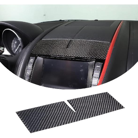 Daeiclru Real Carbon Fiber Car Center Console Panel Trim Cover Compatible with Jaguar F-TYPE 2013-2022, Center Console Dashboard Trim Cover Sticker