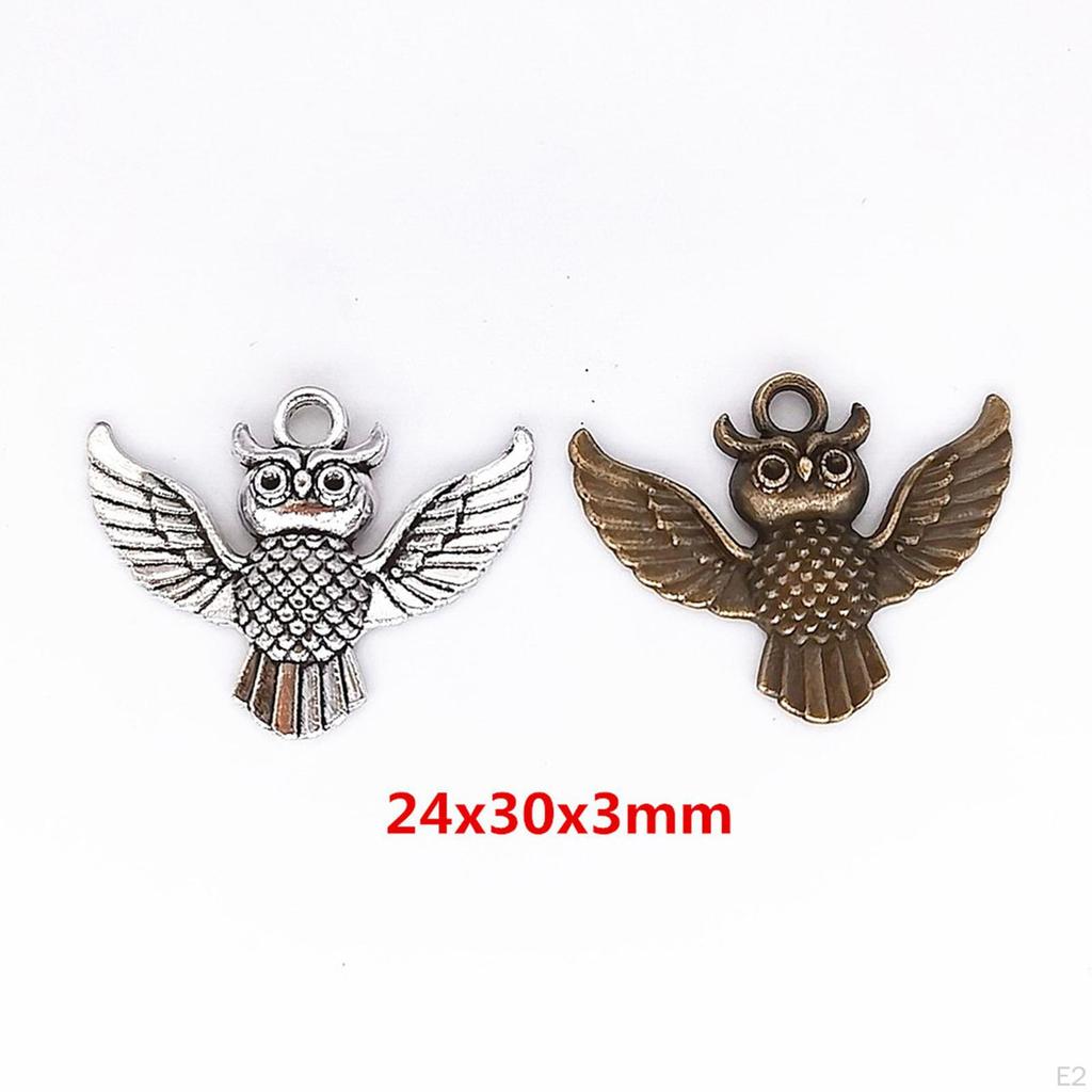 50 Pieces Antique Owl Animal Charms Alloy Pendant for DIY Earring Bracelet