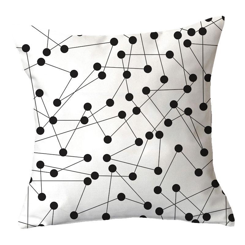 Simple New Blue Geometric Plush Pillowcase Home Fabric Sofa Pillow Cushion Cover