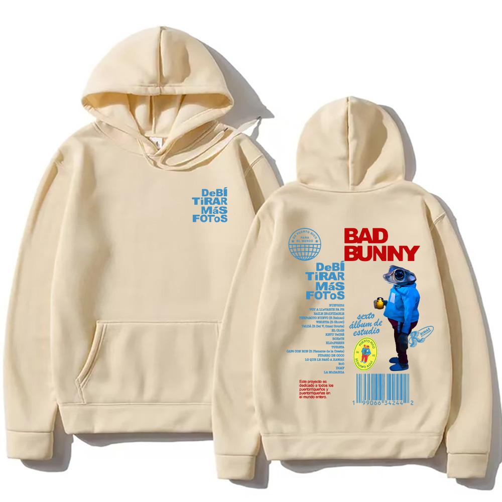 Bad Bunny DTMF Debí Tirar Más Fotos Grafické Mikiny Nové Album Módní Pulovry Podzim Ženy Muži Y2K Mikiny s Dlouhým Rukávem Volné