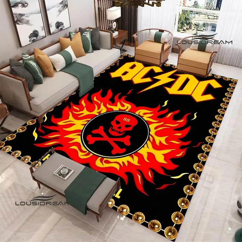 3D Rock Band AC/DC Printed Carpet Yoga Mat Non-slip Carpet Kitchen Mat Room Decor Carpets for Living Room Area Rug Birthday Gift
