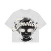 MIXED EMOTION High Quality Beauty Tide High Street Angel Hot Diamond Retro Loose Short Sleeve Full of Printed Men's and Women's T-shirts