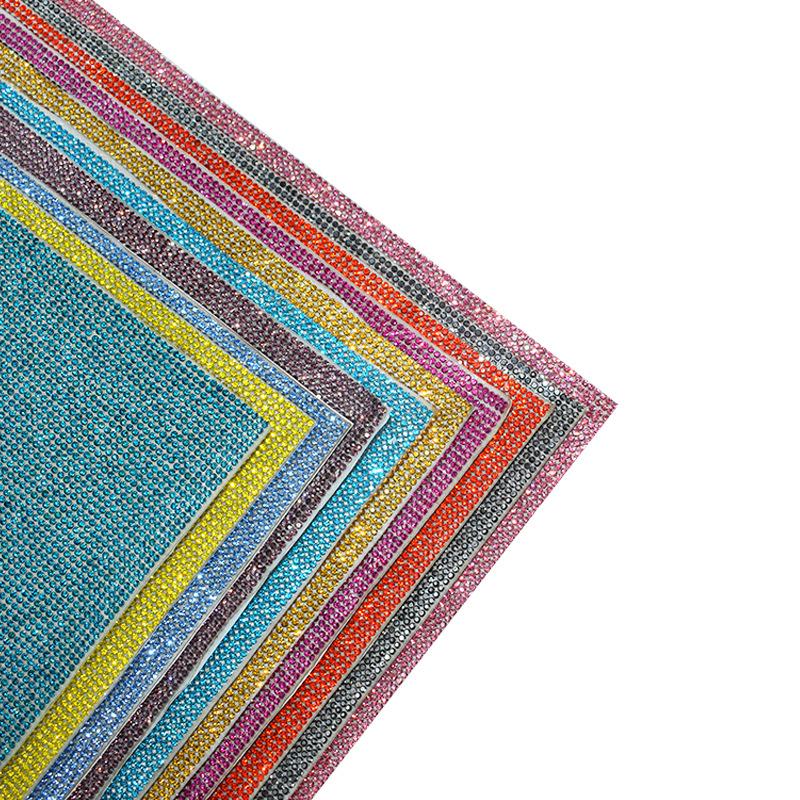 VC  SS6 8 Glass Crystal Eco-Friendly Self-Adhesive Rhinestone Sticker Flat Back Non-Hot Fix Rhinestone Sheet Mesh for