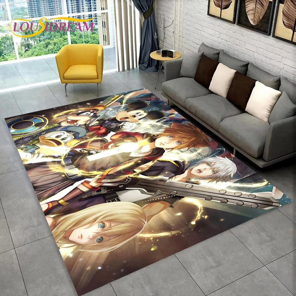 HD Cartoon Kingdom Hearts Games 3D Carpet Rug for Bedroom Living Room Home Sofa Decoration,Children Large Decor Floor Mat Gift