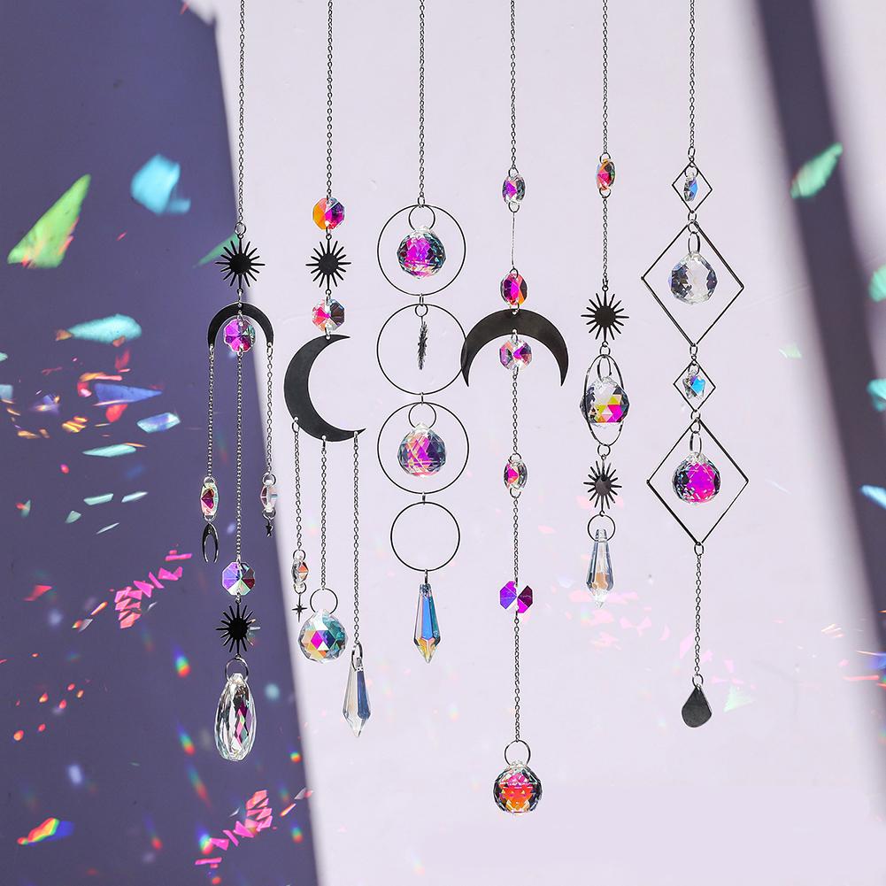 Lotus Star Moon Sun Catcher Celebration Decor DIY Installation Enchanting Light Displays Sturdy Metal Chain For Christmas