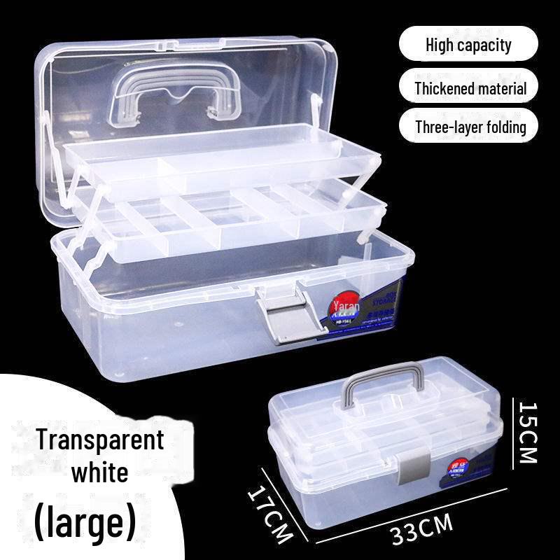 Large Capacity 3-Layer Transparent Art Tool & Pencil Storage Box