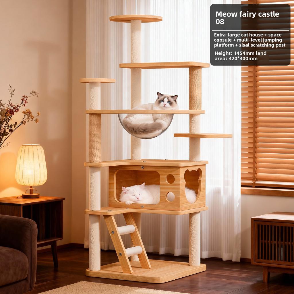 Cat climbing frame, cat house, cat tree, multi-level luxury climbing pillar cat villa