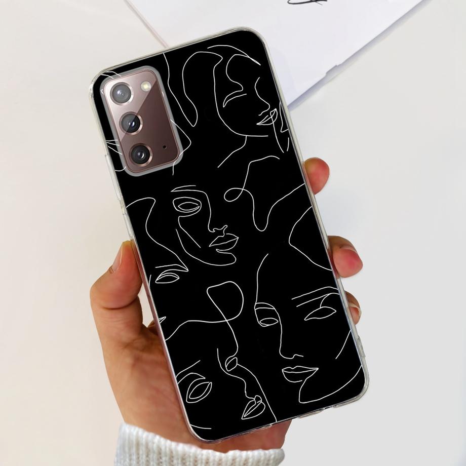 

For Samsung Galaxy Note 20 Ultra Case Soft Silicone Clear Back Cover Camera Protective Samsung Note20 5G TPU Shell Painting Capa Note20 5G