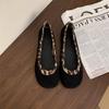 Fashion Spring Ladies Shoes Shallow Women's Flats Fashion Leopard Round Toe Casual Flat Shoes Color Matching Flat Slip On Solid Zapatos