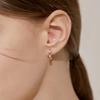 CRANNE 14K GF Rowlet White Ring Earrings C24EGF152