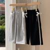 Girls' Pants 2025 Spring and Autumn Korean Style Casual Sports Pants Comfortable Sweatpants with Lace and Bow Stylish