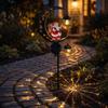 Winter Garden Floor Decor Santa Stake Light, Solar Powered Crescent Moon Lamp, Double Auto On Off Lamps Glass Globes, Christmas Waterproof