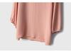 Women's Solid Color 100% Mulberry Silk Double Georgette Lantern Sleeve Top with Round Neck and Side Slits.