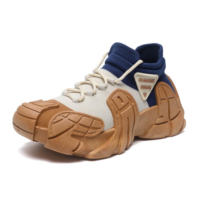 Men's shoes new thick-soled lightweight fly-woven socks casual shoes youth fashion couple sports shoes