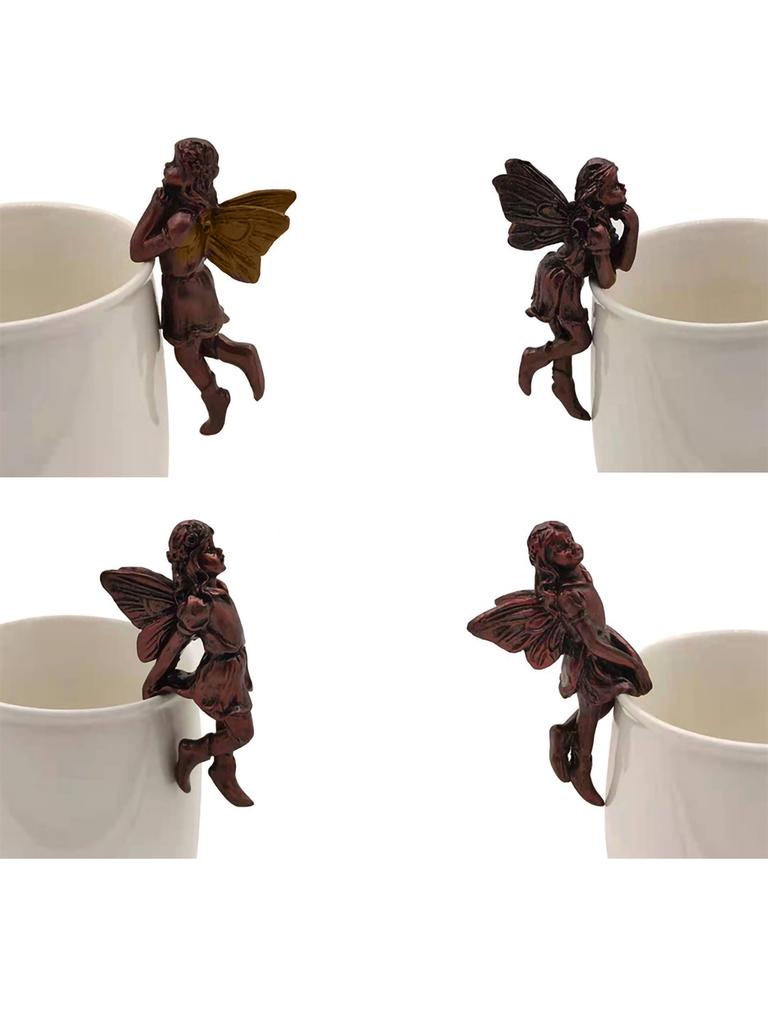 Mini holčičí závěsný pohár Dekorace z pryskyřice Kombinace víly Dekor okrajů květinového koše pro zahradní design Ozdoby do zahradního květináče