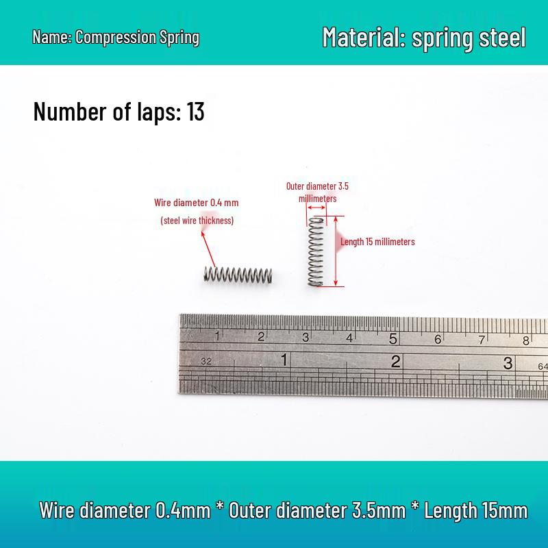 Small Mechanical Compression Spring: 0.4mm Wire, 2-8mm Outer Diameter