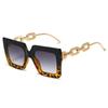 Twooo 3207 Übergroße quadratische Brille mit modischem Bügel Sonnenbrille Damen