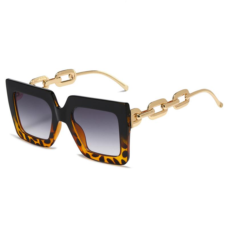 Twooo 3207 Übergroße quadratische Brille mit modischem Bügel Sonnenbrille Damen
