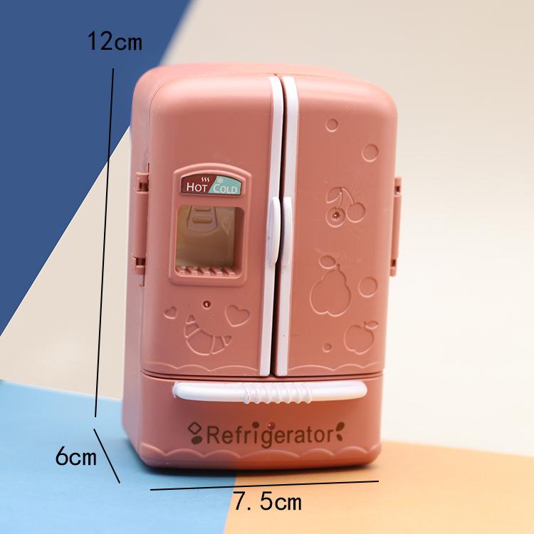 Niedlicher Simulations-Mini-Doppeltür-Kühlschrank Puppenhaus 1:12 Küchenmodell Ornament Kinderspielhaus Spielzeug