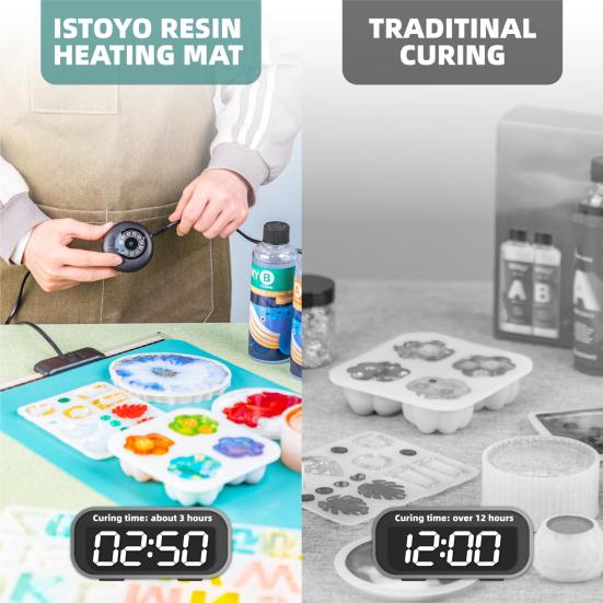 1 Set Resin Mold Heating Pad Resin Craft Curing Tool Equipment for Easy & Quick Drying Epoxy Resin Dryer with Time Adjustment for Epoxy Mold
