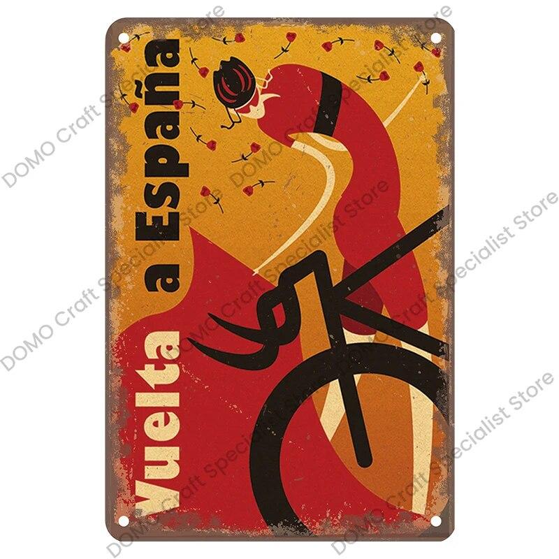 Hisun Tin Sign Vintage Bicycle Poster Metal Signs Plaque Retro Bike Cyclocross Metal Plate Tin Sign Garage House Wall Decor Xcm