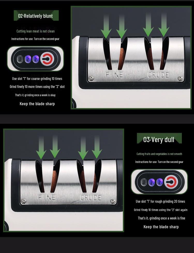 Rechargeable Multifunctional Electric Knife Sharpener for Home Kitchen