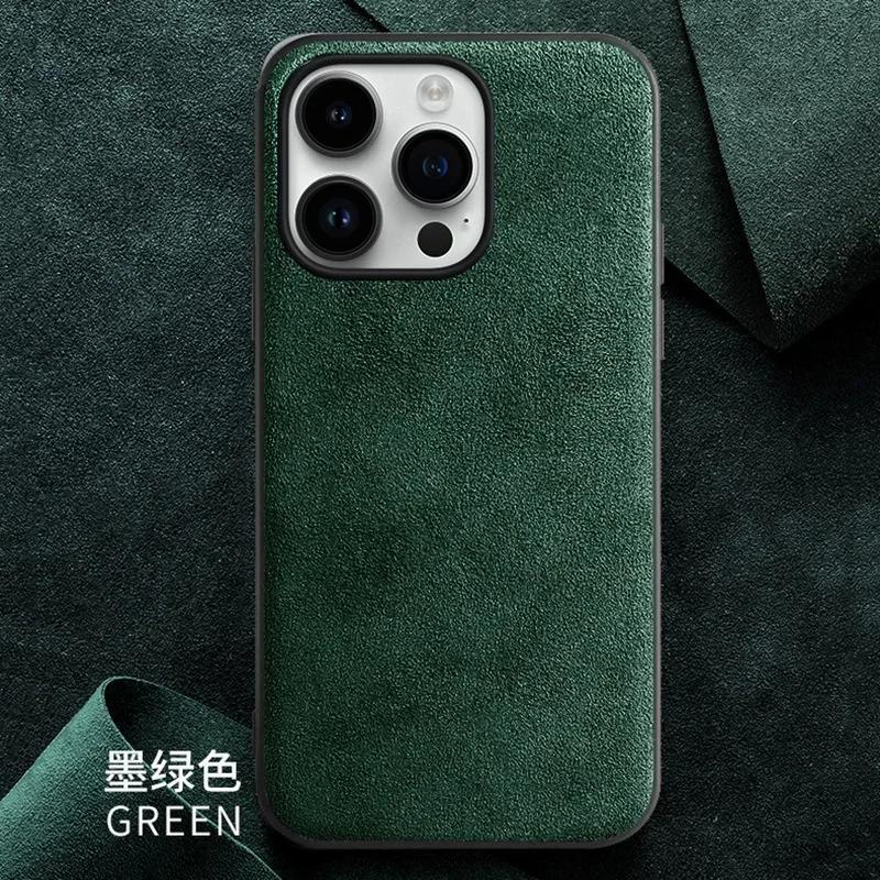 Premium Alcantara zamšādas ādas telefona maciņš