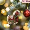Horse Christmas Ornament 2D Acrylic Horse Christmas Tree Ornaments Equestrian Gifts for Women Girls Horse Lovers