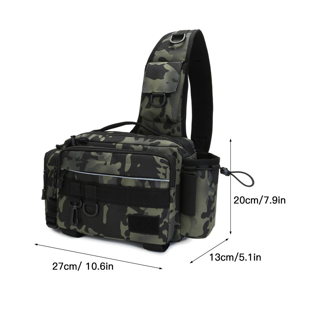Multifunctional Fishing Tackle Bag Outdoor Water-resistant Fishing Sling Pack Waist Bag Reel Lure Storage   Bag