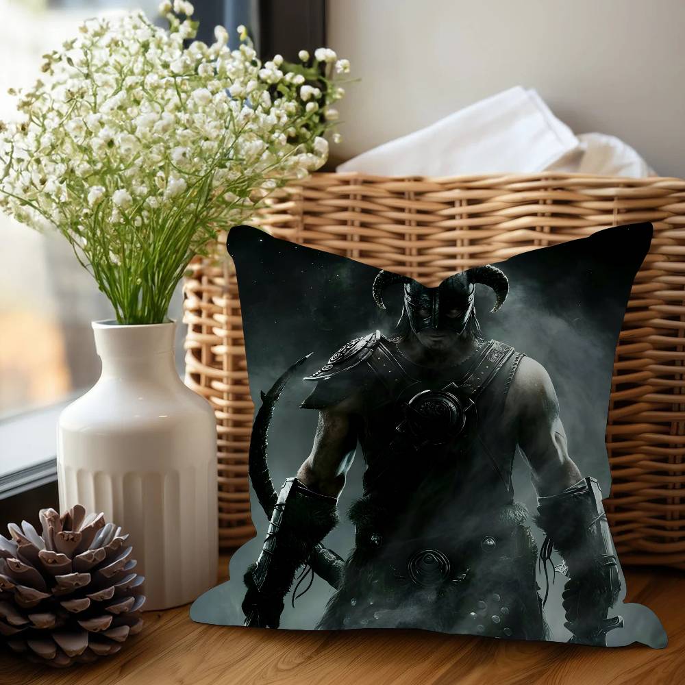 The E-Elder S-Scrolls V Skyrim Office Cushion Pillowcase Car Cushion Cover45X45CM Lumbar Pillowcase Sofa Pillowcover