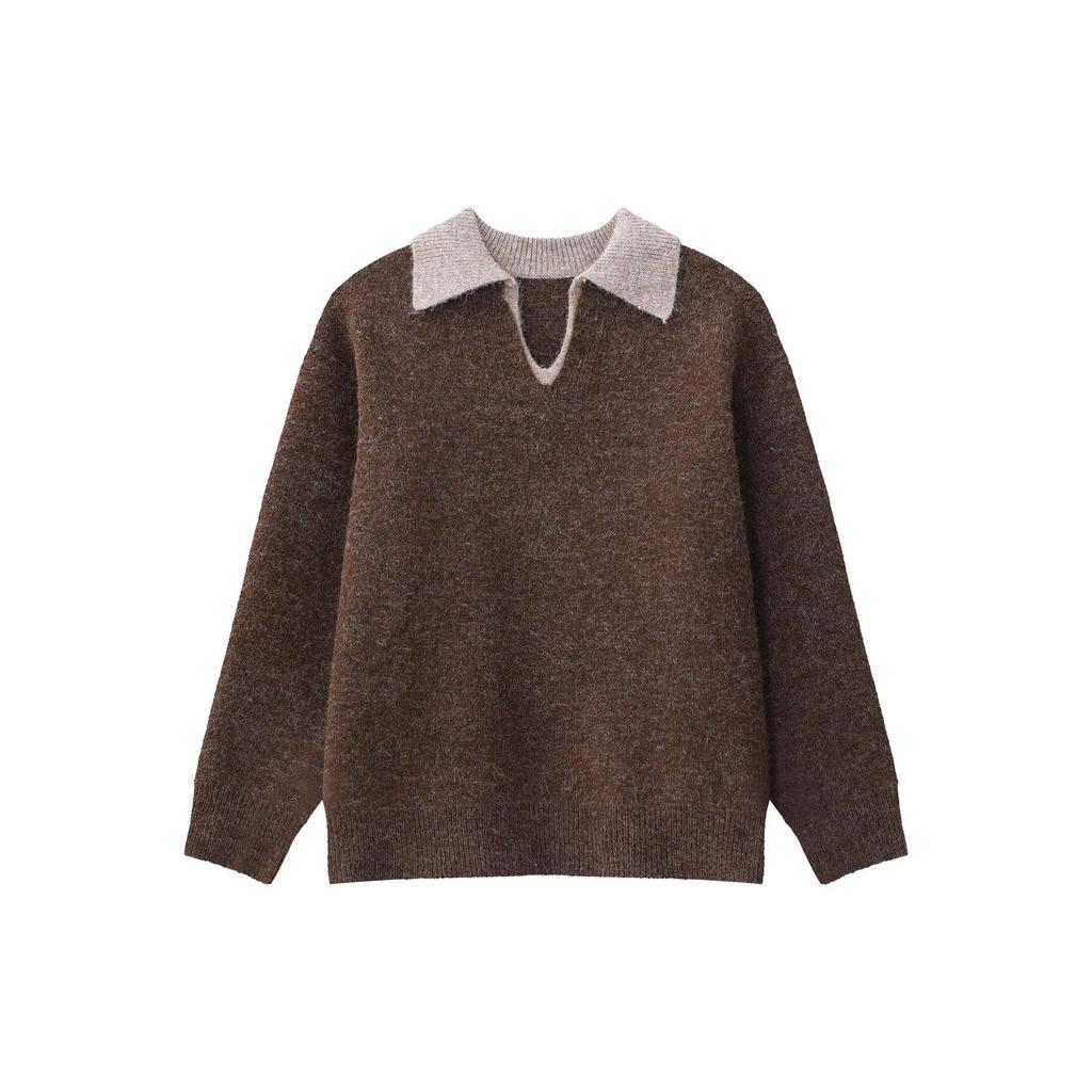 Men's High-End Old Money Style V-Neck Polo Knit Sweater for Autumn/Winter