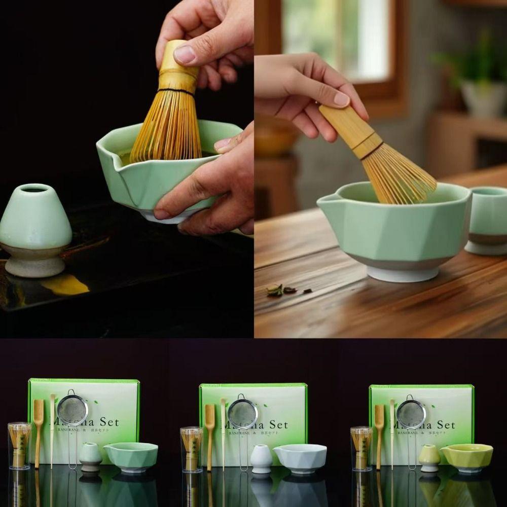 6Pcs/Set Smooth Japanese Matcha Powder Whisk Kiln-Formed Matcha Set  Tea Set Accessories