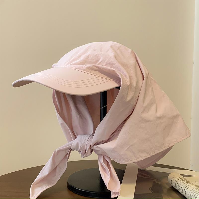 Niche Design Quick drying Headscarf Straps for Women Outdoor Sun Protection Neck Protection Hat Korean Style Niche Camping Hat
