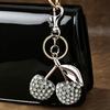 Sleutelhanger Hanger Strass Ingelegd Kersenvorm Sleutelhanger met Legering Kreeftsluiting Tas Hanger Lichtgewicht Rugzak Accessoire
