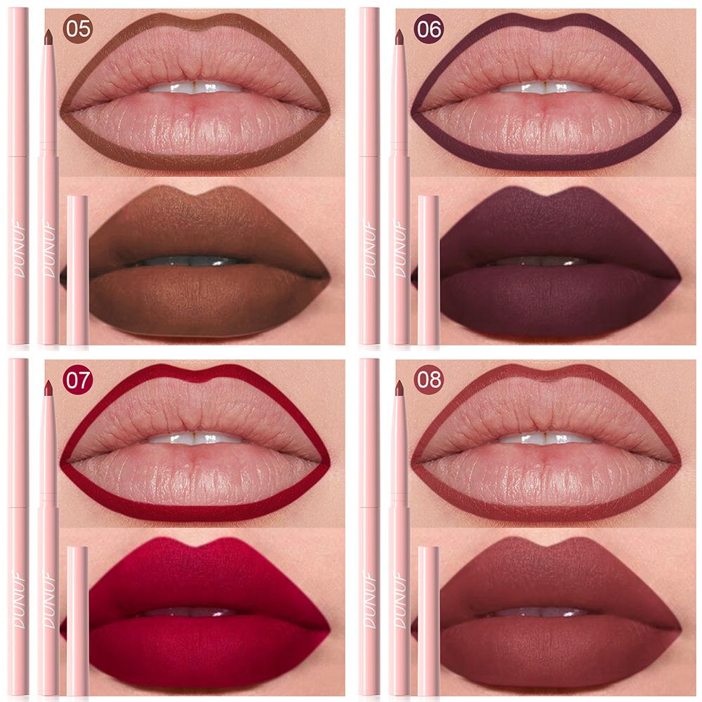 6 sztuk/zestaw konturówka do ust Nude Lip Liner Set wodoodporna matowa szminka o długotrwałym działaniu błyszczyk odporny na rozmazywanie łatwa aplikacja prezent dla każdego rodzaju skóry