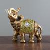 Thai Ceremonial Elephant Statue Figurine Bring Good Luck Wealth Feng Shui Resin Sculpture Home Office Desk Decoration