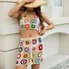 2024 Crochet Hollow Out Drawstring Beach Shorts Bikini Cover-Up Swimwear Bottoms