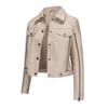 Womens Faux Leather Biker Jacket With Multiple Zippers Long Sleeve Open Front Coat Lightweight