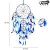 Dream Catcher Traditional Indian Dreamcatcher Wall Art for Bedrooms, Home Wall, Hanging Design, Height (Blue),Metal