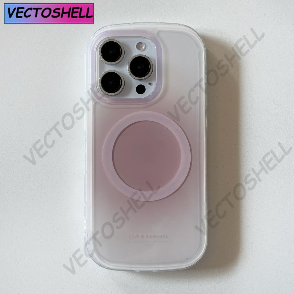 New Korean Pastel Gradient Magnetic Case for iPhone 11-16 Pro Max - Shockproof Soft Silicone Wireless Charging Ready