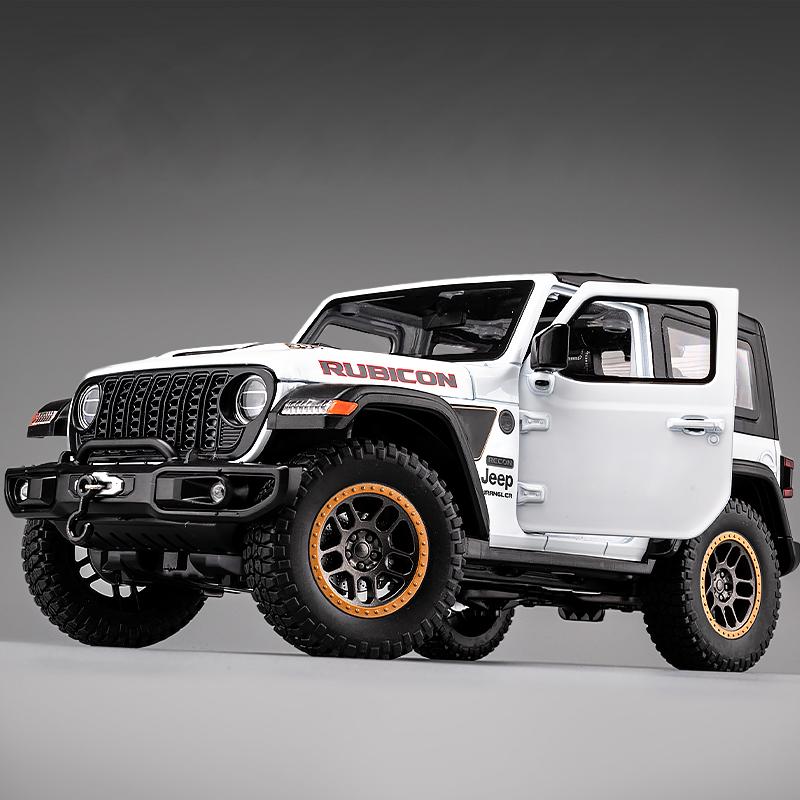 1:18 Jeep Wrangler Rubicon Off Road SUV Alloy Diecast Model Car Home Decoration & Computer Desktop Ornaments Holiday Present Toy