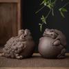Purple Clay Tea Pet Can Be Raised Wealth-attracting Golden Toad Tea Pet Office and Home Handcrafted Premium Creative Decoration