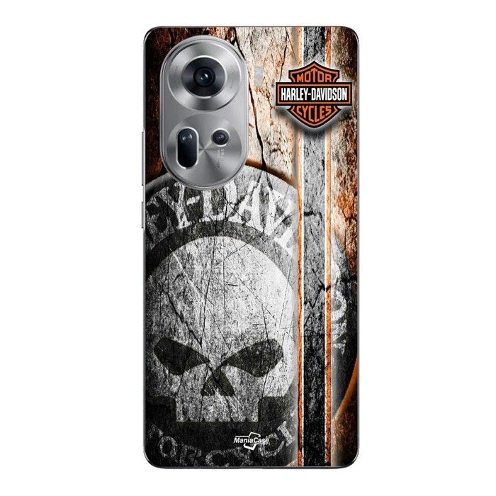 Coque Pour Oppo Reno 11 5g Harley Davidson tête de mort vintage Maniacase
