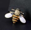 Vintage Fashion Bee Insect Brooch Colorful Enamel Crystal Rhinestone Animal Brooch for Women Men Statement Jewelry
