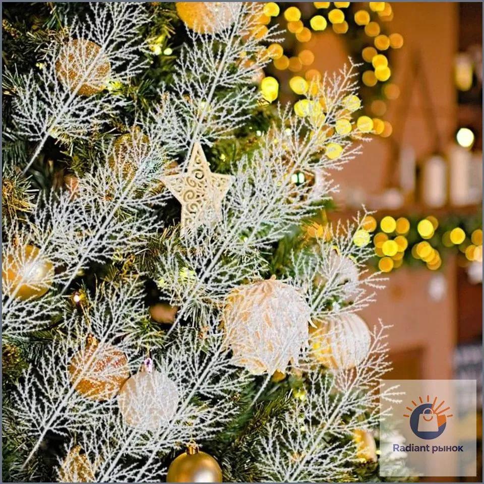 Artificial Leaves and Branches, Christmas Tree DIY Decoration Accessories, Faux for Holiday Wreaths and Centerpieces