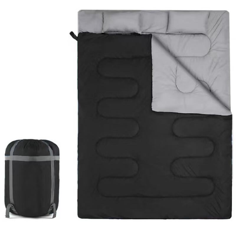 OEING Double Camping Sleeping Bag with Pillow 220x150cm