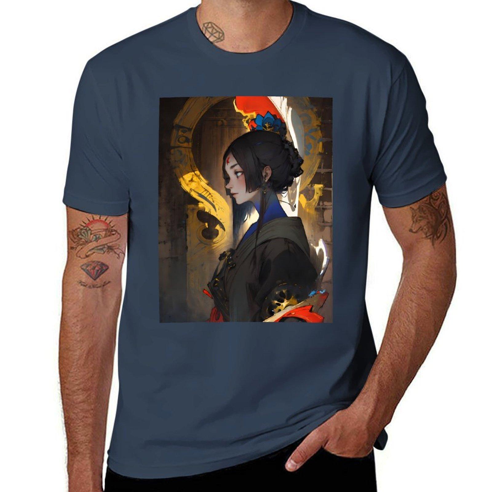 The Wounisex With The Blue Neck Tshirt Breathable Basic Cotton Tshirt S