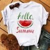 Maycaur Nové Kawaii Dámské Topy s Potiskem Ovoce Jahody Ležérní Dámské Krátkorukávové Streetwear Černé Trička Oversized s Kulatým Výstřihem