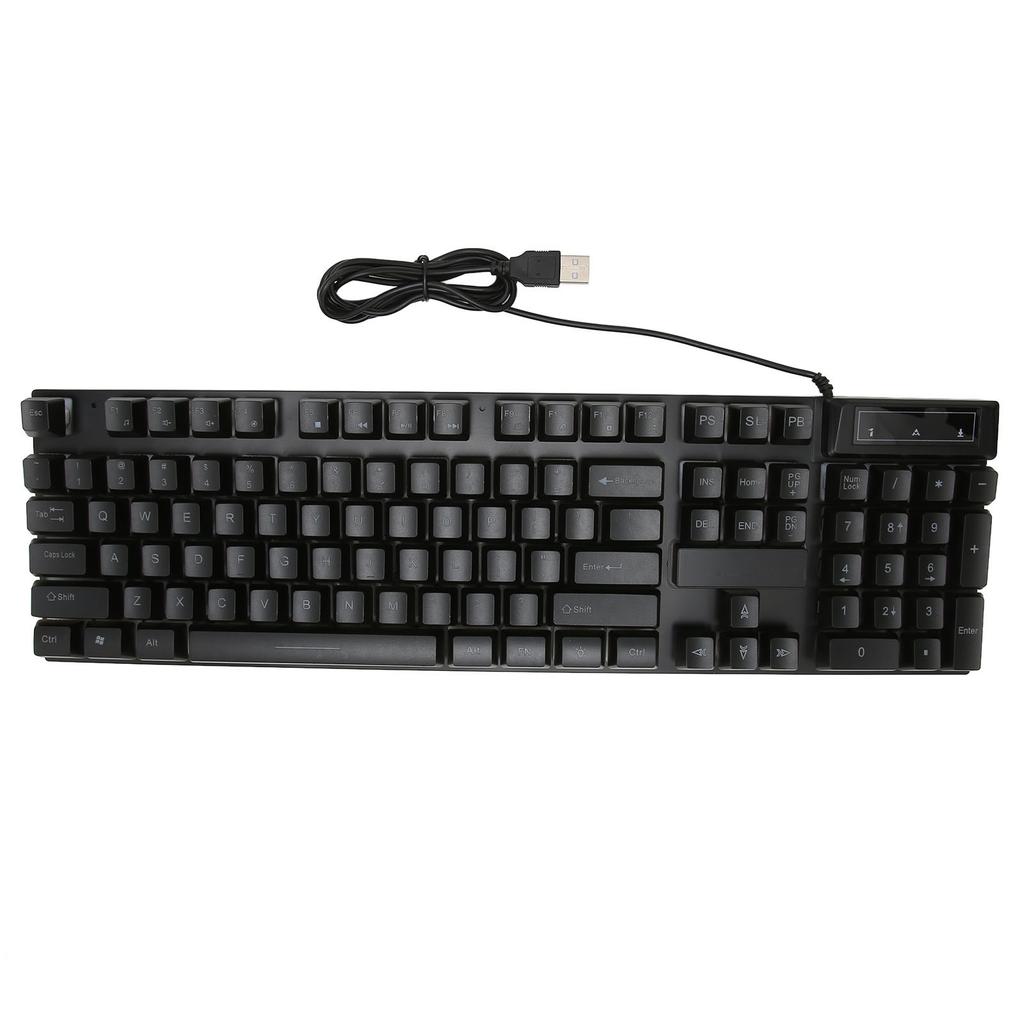 Gaming Keyboard Wired 104 Keys Ergonomic Backlight USB Keyboard for for Home Office Laptop Work GamingBlack