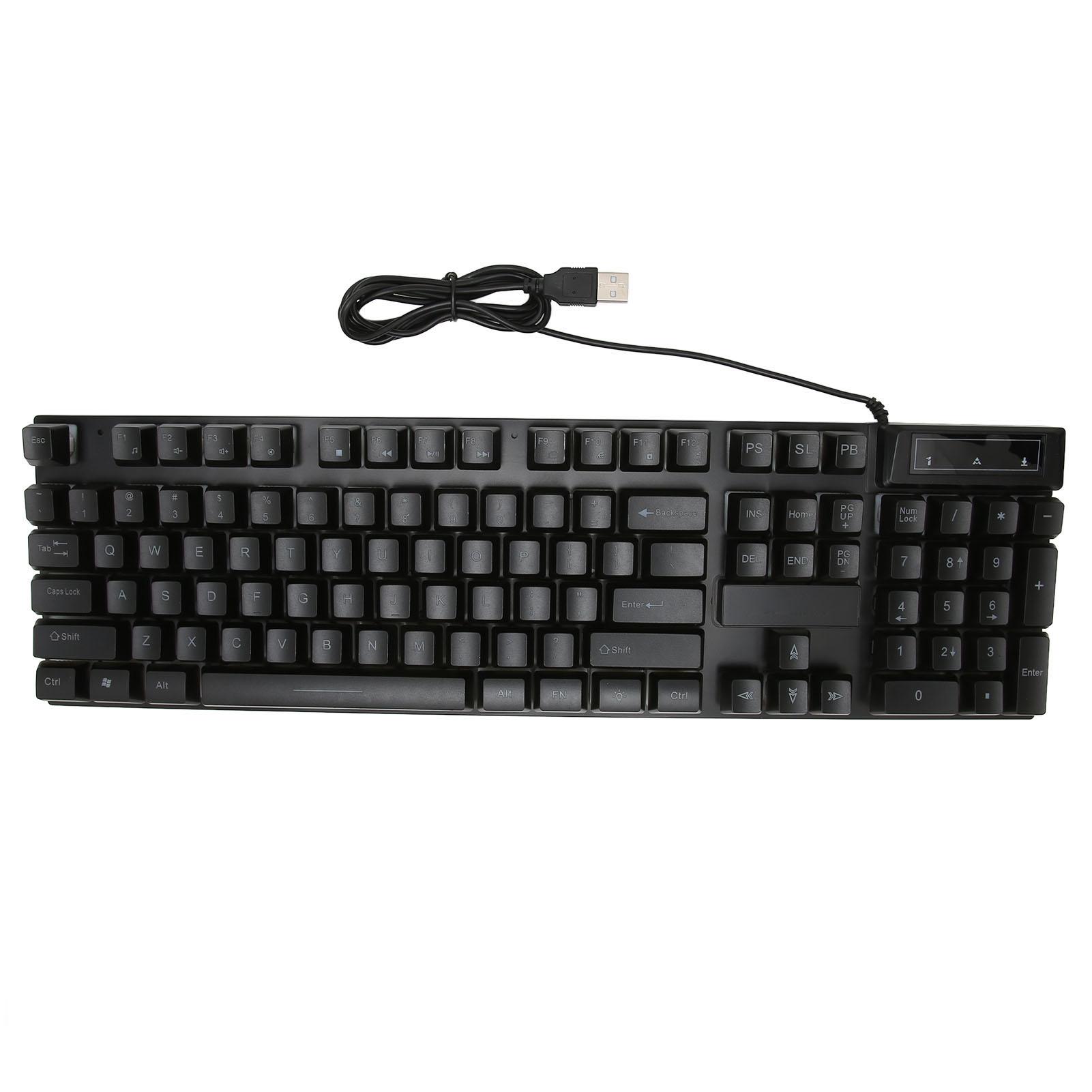 

Gaming Keyboard Wired 104 Keys Ergonomic Backlight USB Keyboard for for Home Office Laptop Work GamingBlack